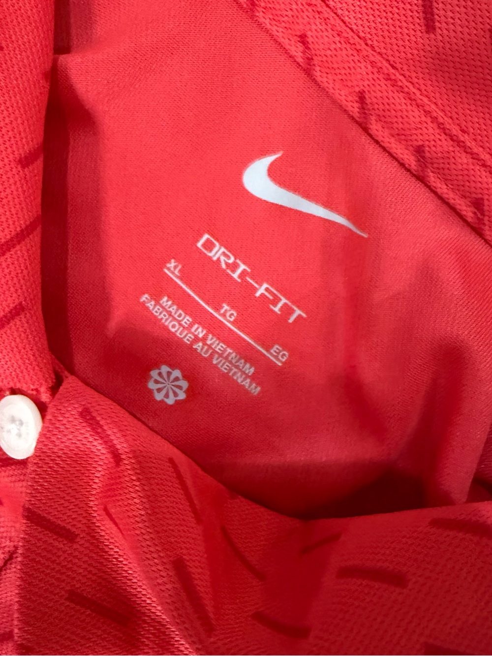 Nike Red Dri-FIT Polo with White Swoosh - Picture 2 of 2